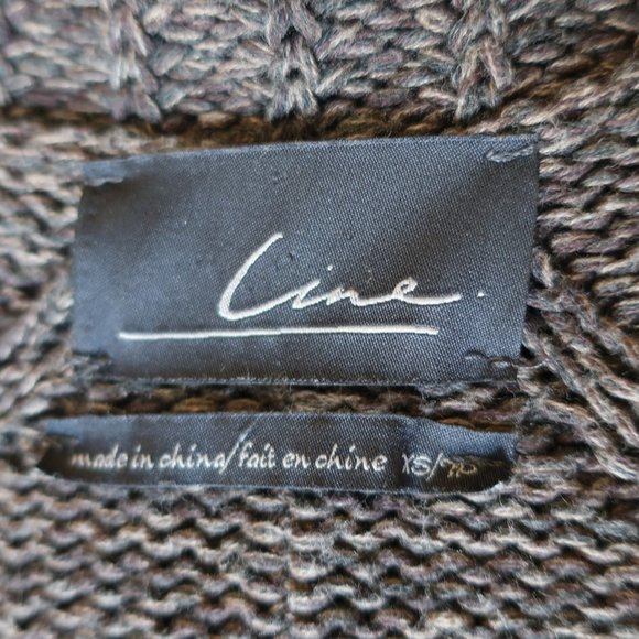 LINE. NO CLOSE ASYMMETRIC CARDIGAN SWEATER XS * - Picture 11 of 12